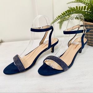 Kitten Heel Ankle Strap Slingback Sandals